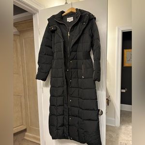 Cole Haan Black Long Puffer Coat